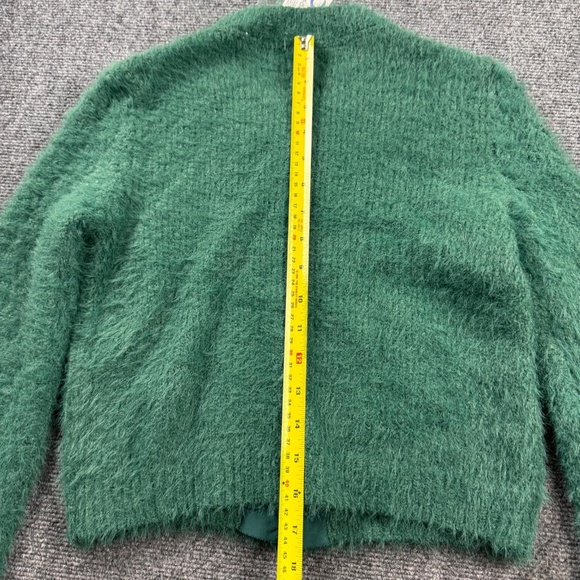New Free People Celeste Open Stitch Cardigan Green Sweater Holiday Women's XS - Picture 8 of 8
